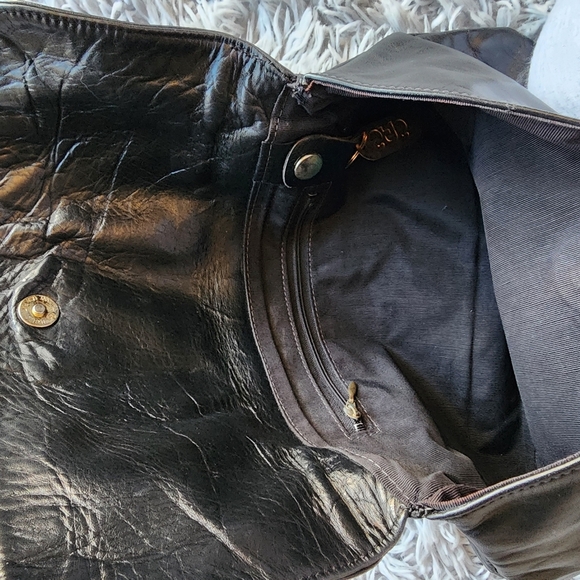 SAS Black Leather Clutch Zipper Pocket‎ Magnetic Closure Rectangle - Picture 4 of 16